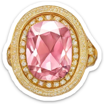 Gold ring pink diamond  sticker
