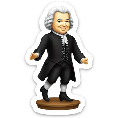 johann sebastian bach standing on his feet sticker