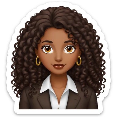 Rich dark brown girl with dark brown long curly hair Realtor  sticker
