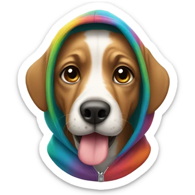 Dog wearing a hoodie ￼ sticker