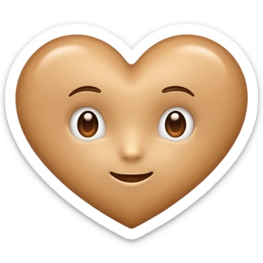 Cute light brown heart emoji with no face just plain light brown heart emoji sticker