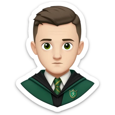 Josh Herdman is Gregory Goyle in harry potter, wear hogwarts slytherin uniform sticker