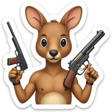Kangaroo with a gun sticker