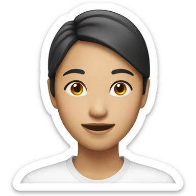 asian young women satisfied sticker