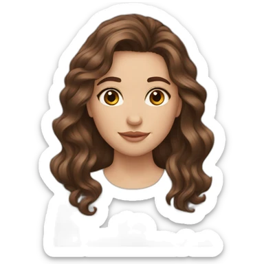 Brown hair brown eyes wavy hair girl sticker