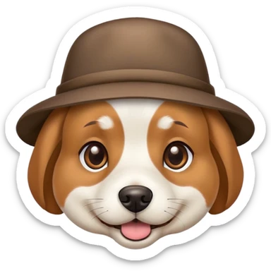 Dog wearing hat sticker