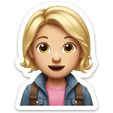 Girl with blonde hair but it’s a pig  sticker