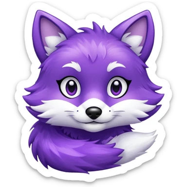 glitter purple and cian fox sticker
