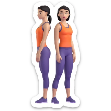 athletic woman standing pose sticker