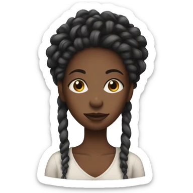 Black girl with locs rolling eyes  sticker