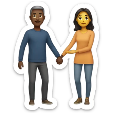 two people linking arms sticker