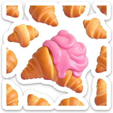 croissant with pink sauce sticker