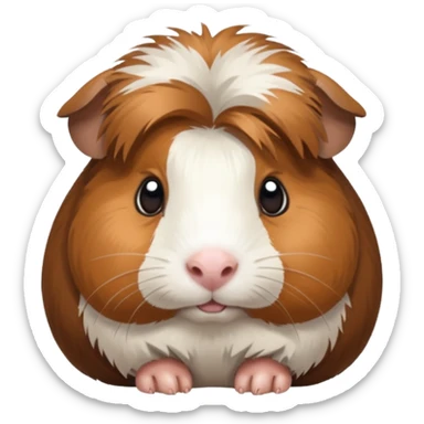 brown and white guinea pig sticker