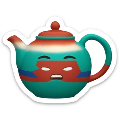 an indonesian abaco in the shape of a teapot sticker