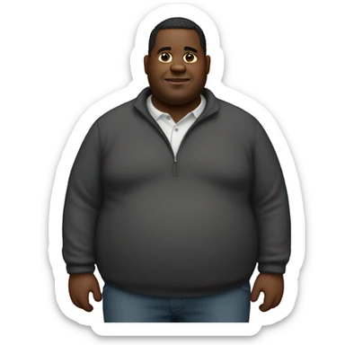 fat black man sticker