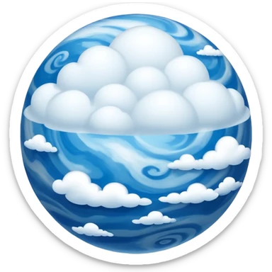 sphere globe planet, surface covered with cloud sticker
