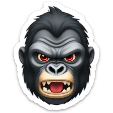 Angry Gorilla Red Mean face sticker