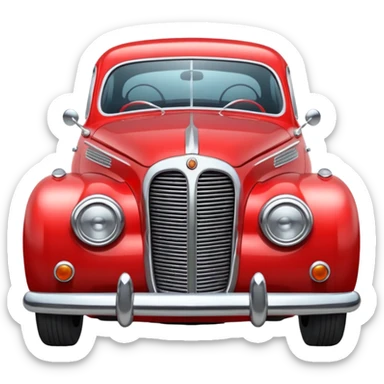 Illustrate a classic vintage car with chrome details & round headlights. sticker