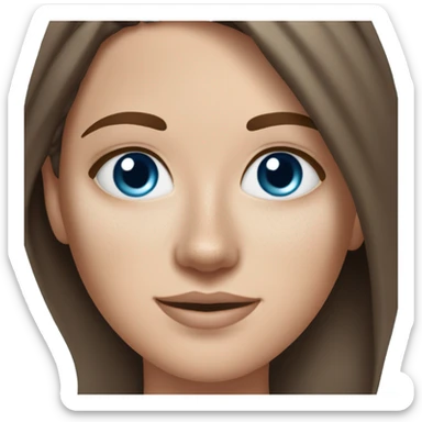 White girl with freckles brunette blue eyes skinacare cream on her face sticker