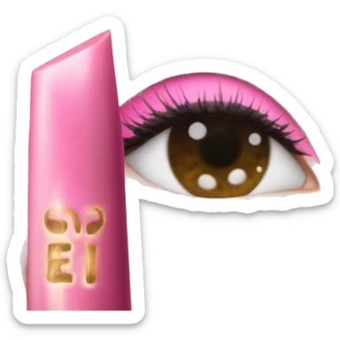 Eyelashes lipstick pink long nails hair sticker