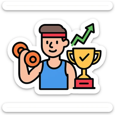 a sportman has a great results doing his workouts sticker