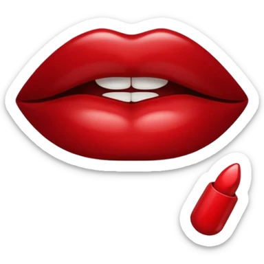 Dark red lips kissed sticker