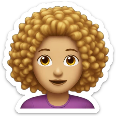 frizzy hair woman sticker