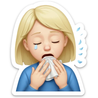 kid sneezing into tisue















 sticker