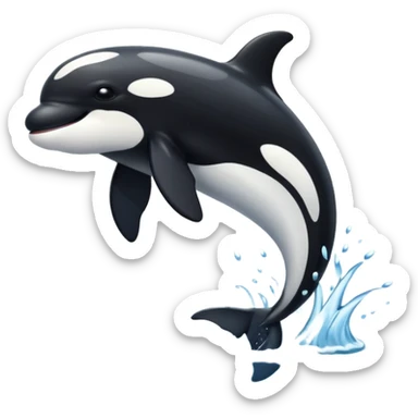 Make an orca swimming powerfully sticker