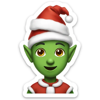 christmas elf cute no human sticker