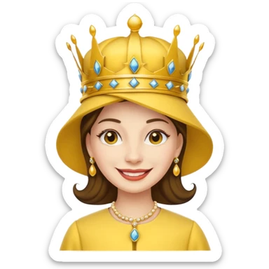 royal queen with yellow hat sticker