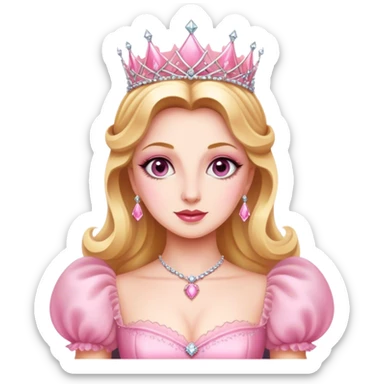 Glinda in pink gown sticker