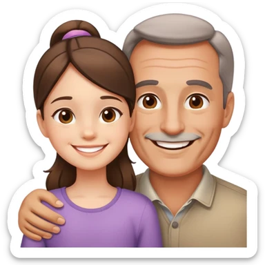 Una bambina con suo padre  sticker