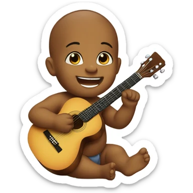 Baby with guitar sticker