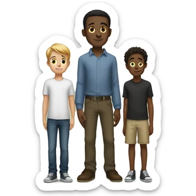 Tall boy standing next to a short boy  sticker