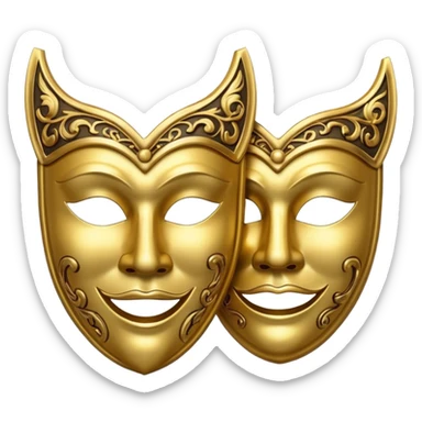 Tragedy and comedy mask sticker