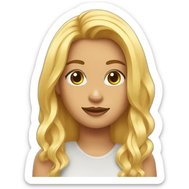 Chica rubia con un recogido en el cabello sticker