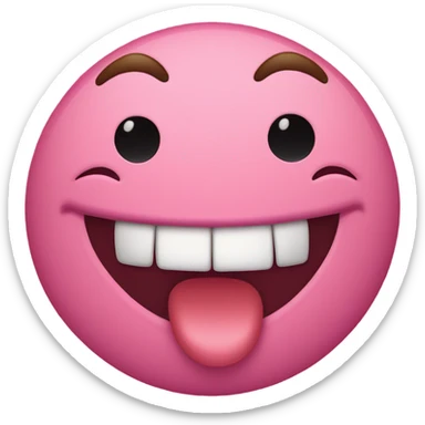 Smile face blushing with tounge out sticker