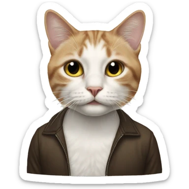 Cat listening to the 1975 sticker