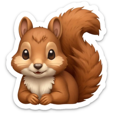 cosy squirrel eyes closed sticker