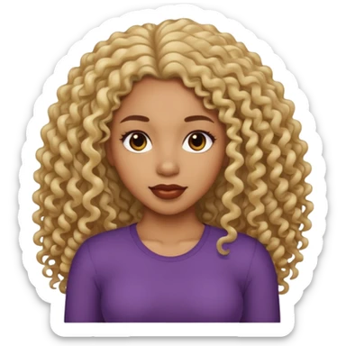 Uma mulher negra da pele clara com cabelo cacheados bem longo até a bunda  sticker
