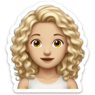 fair-skinned girl with wavy hair sticker