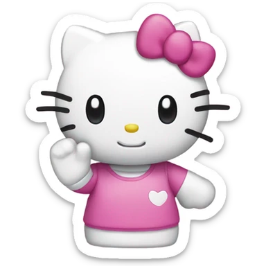 hello kitty saying hi  sticker