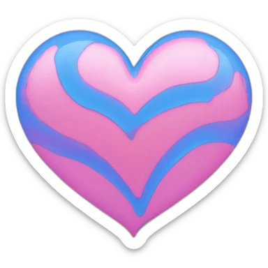 Pink and blue heart combined sticker