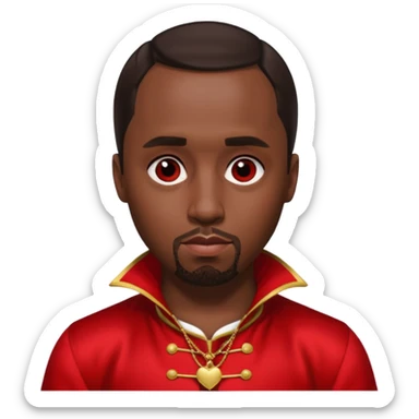 P.Diddy with dark brown hair, red outfit sticker