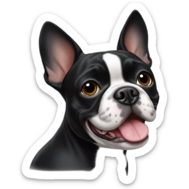 Black Frenchie Boston terrier mix sticker