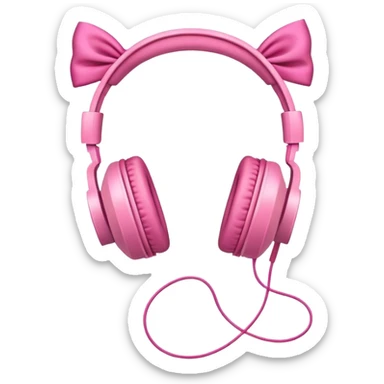 Headphones with bows on both sides  sticker