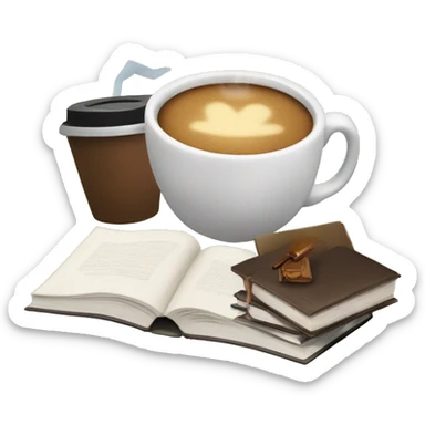 Coffe and books sticker