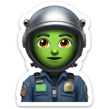 Martian Alien Police Special Force sticker