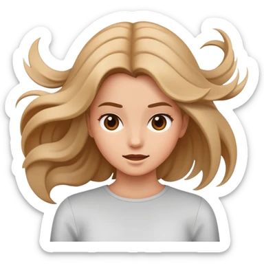 Girl flipping her hair sticker